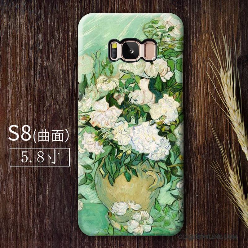 Samsung Galaxy S8 Coque Art Vintage Ciel Étoilé Vert Incassable Haute Tendance