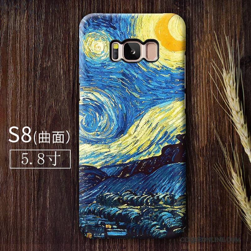 Samsung Galaxy S8 Coque Art Vintage Ciel Étoilé Vert Incassable Haute Tendance