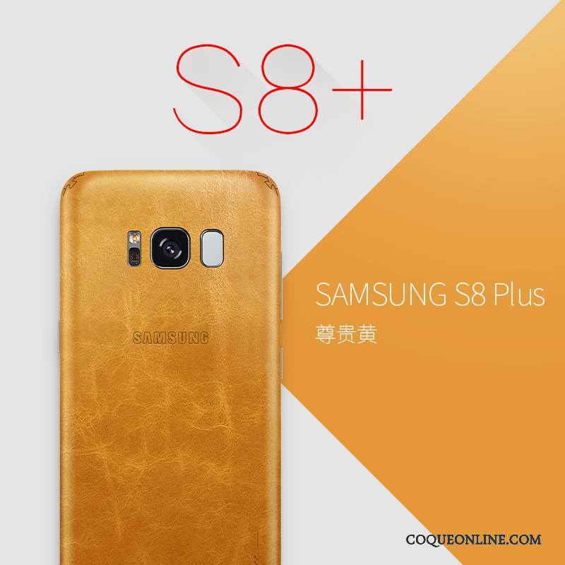 Samsung Galaxy S8+ Coque Cuir Véritable Tout Compris Créatif Rouge Étui Étoile Protection