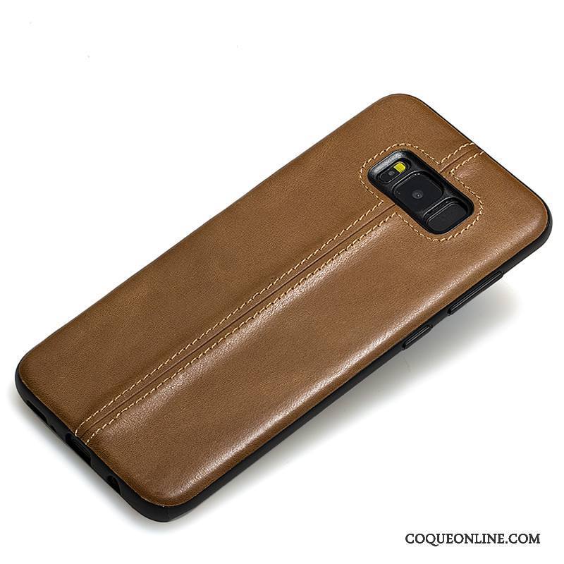 Samsung Galaxy S8+ Coque De Téléphone Étui En Cuir Silicone Étoile Cuir Véritable Protection Tout Compris