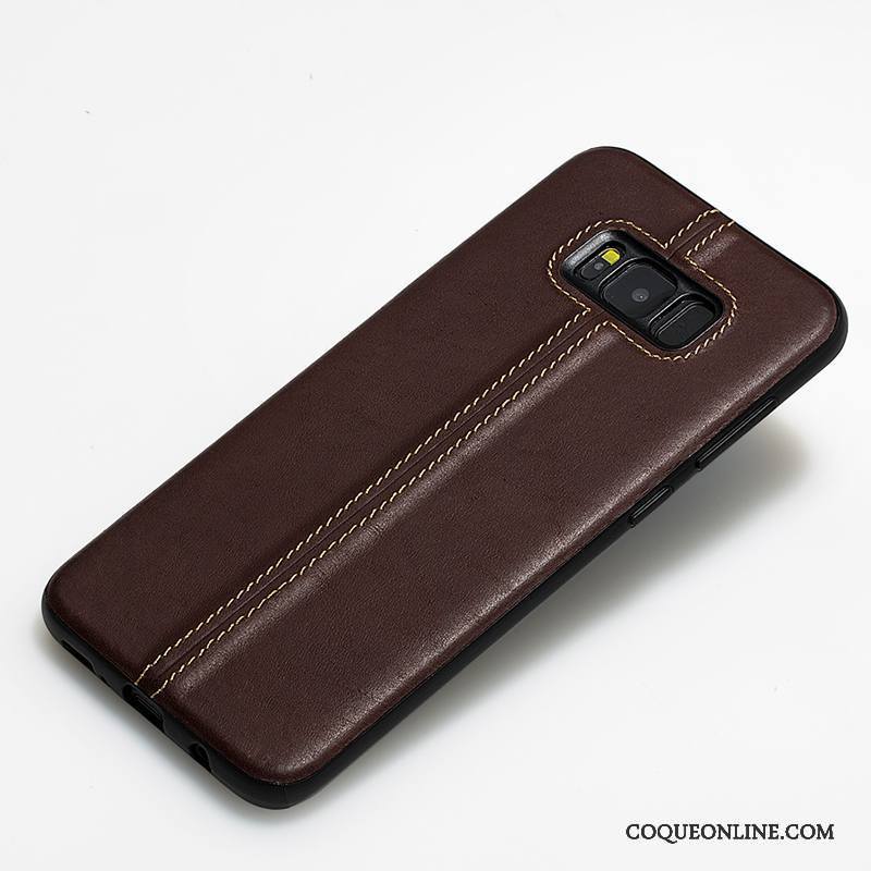 Samsung Galaxy S8+ Coque De Téléphone Étui En Cuir Silicone Étoile Cuir Véritable Protection Tout Compris