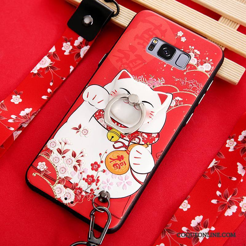 Samsung Galaxy S8+ Coque Dessin Animé Téléphone Portable Gaufrage Support Étoile Ornements Suspendus Étui