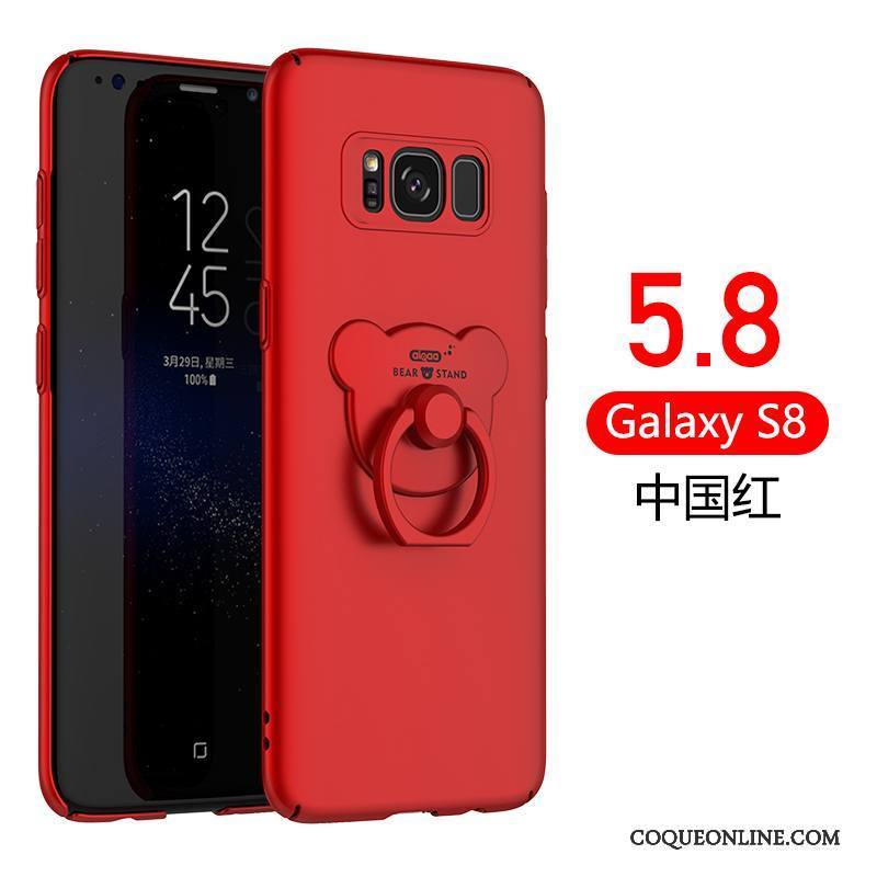 Samsung Galaxy S8 Coque Délavé En Daim Étui Incassable Une Agrafe Anneau Très Mince Or