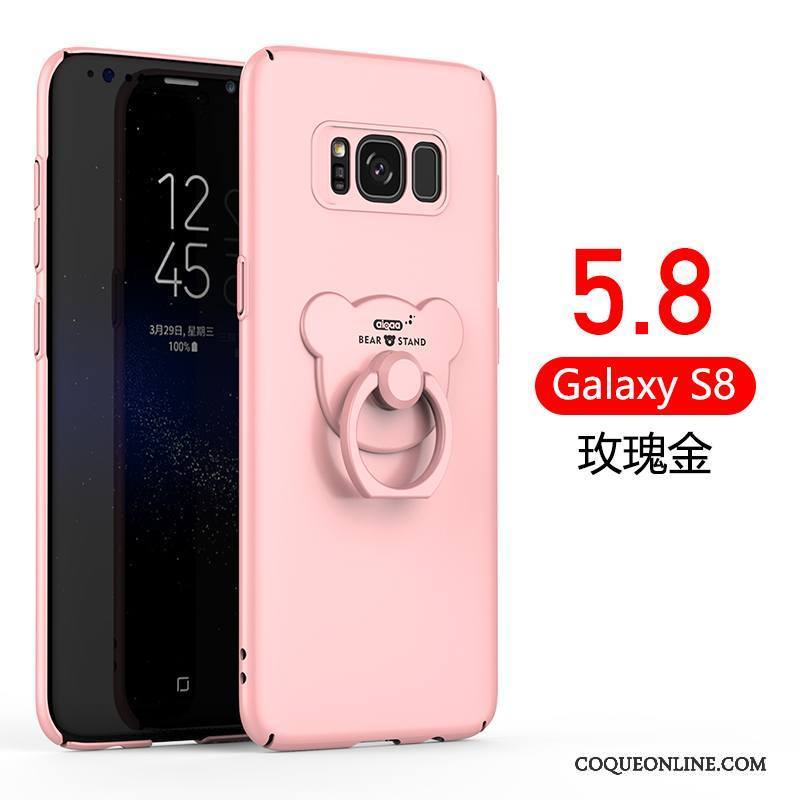 Samsung Galaxy S8 Coque Délavé En Daim Étui Incassable Une Agrafe Anneau Très Mince Or