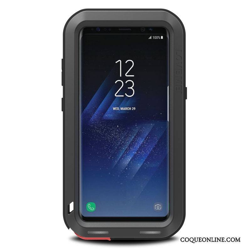Samsung Galaxy S8+ Coque Gris Téléphone Portable Incassable Étui Trois Défenses Métal