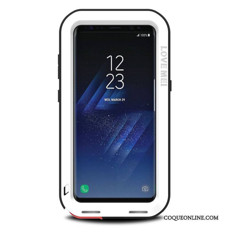 Samsung Galaxy S8+ Coque Gris Téléphone Portable Incassable Étui Trois Défenses Métal