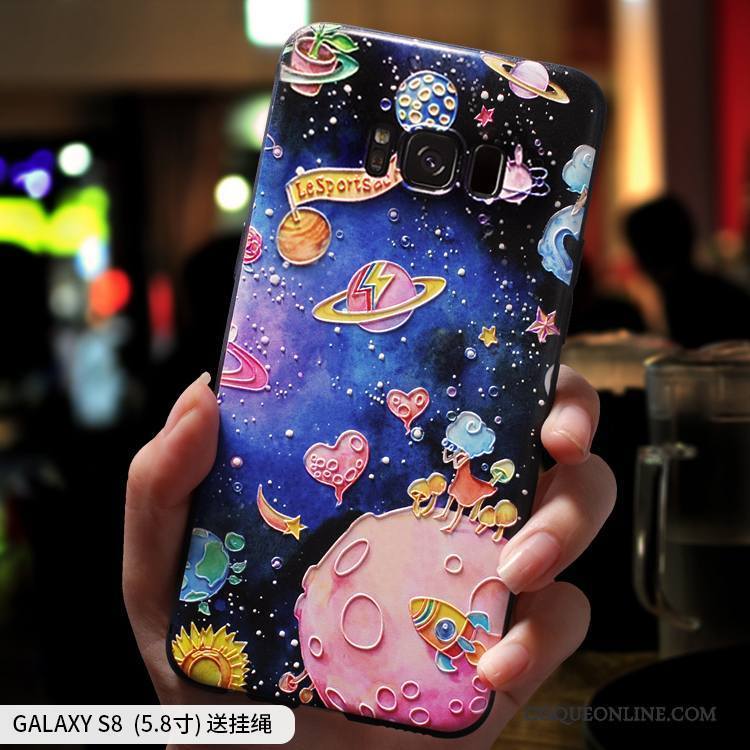 Samsung Galaxy S8 Coque Incassable Étui Silicone Violet Personnalité Étoile Créatif