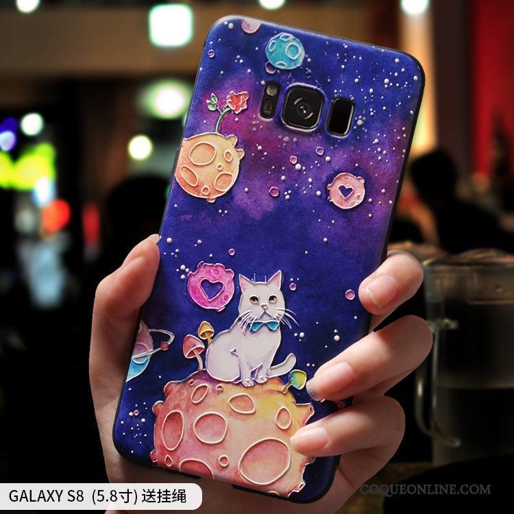 Samsung Galaxy S8 Coque Incassable Étui Silicone Violet Personnalité Étoile Créatif