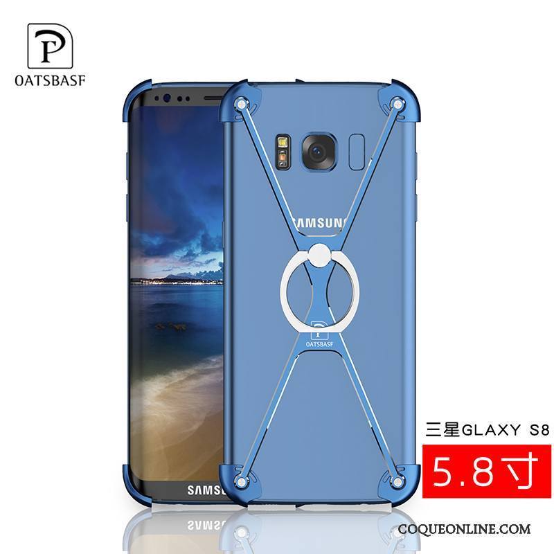 Samsung Galaxy S8 Coque Personnalité Border Métal Simple Violet Étoile Tendance