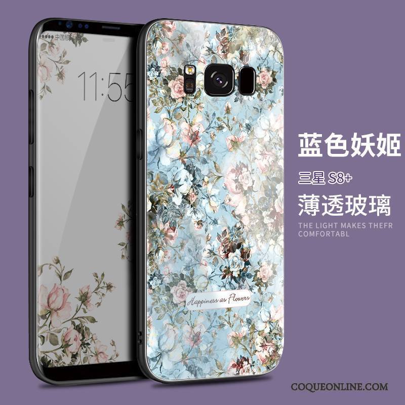 Samsung Galaxy S8+ Coque Personnalité Étui Violet Verre Créatif Incassable Étoile