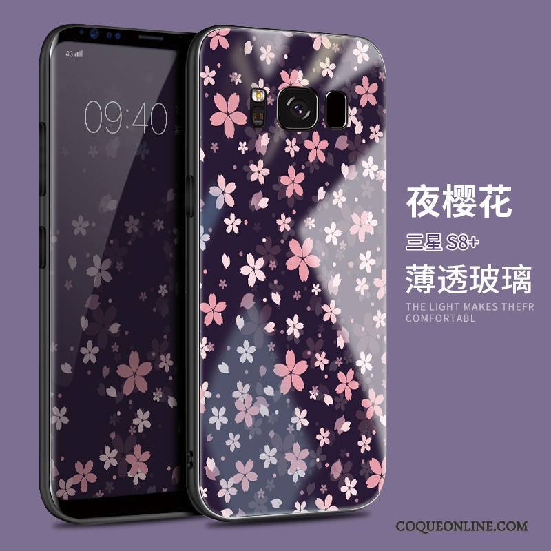 Samsung Galaxy S8+ Coque Personnalité Étui Violet Verre Créatif Incassable Étoile