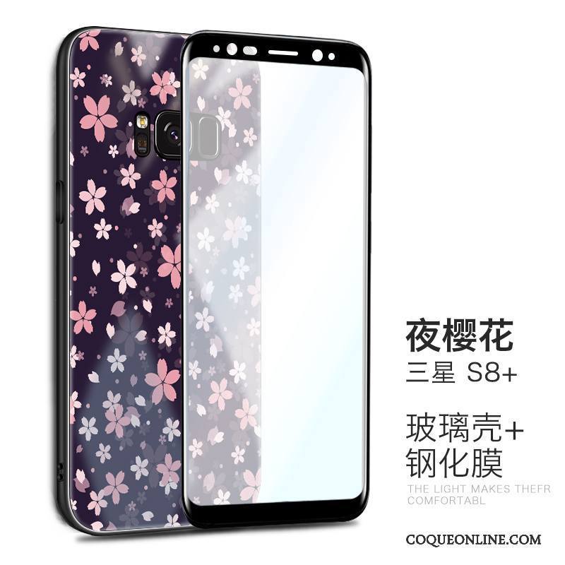 Samsung Galaxy S8+ Coque Personnalité Étui Violet Verre Créatif Incassable Étoile