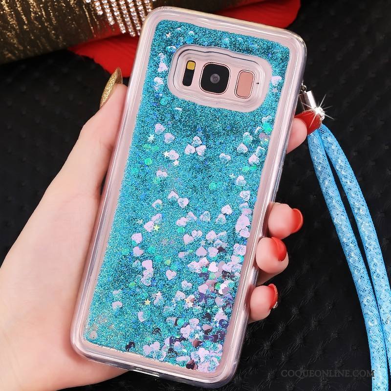 Samsung Galaxy S8+ Coque Protection Bleu Quicksand Incassable Tout Compris Ornements Suspendus Étoile