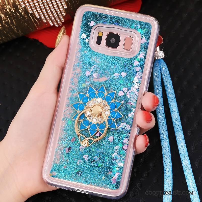 Samsung Galaxy S8+ Coque Protection Bleu Quicksand Incassable Tout Compris Ornements Suspendus Étoile