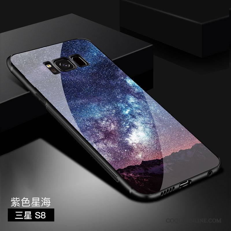 Samsung Galaxy S8 Coque Protection Étui Tout Compris Violet Verre Incassable Créatif