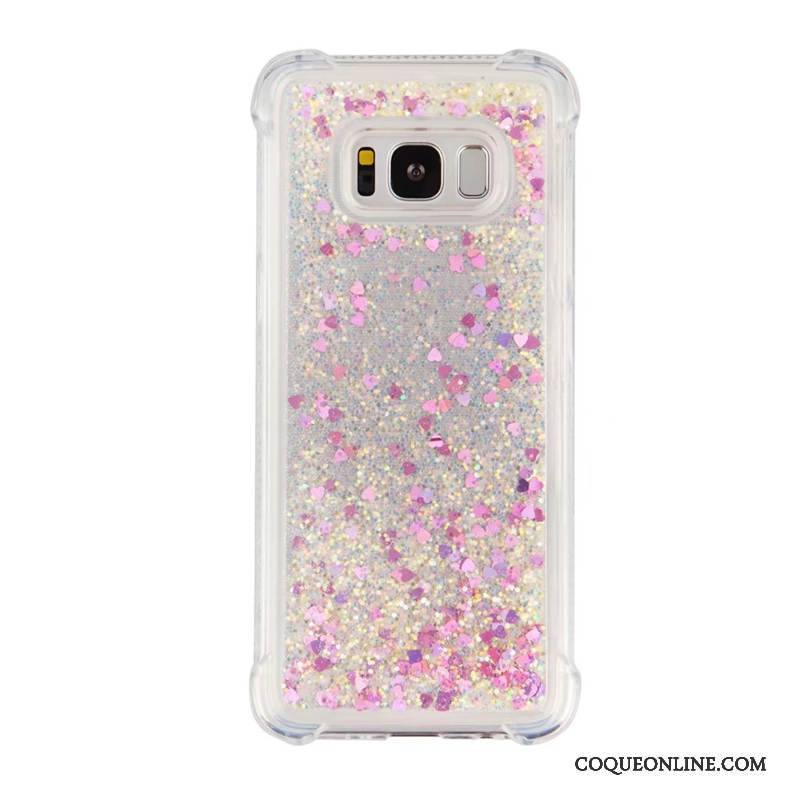 Samsung Galaxy S8 Coque Quicksand Incassable Rose Étui Protection Étoile