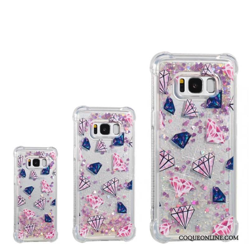 Samsung Galaxy S8 Coque Quicksand Incassable Rose Étui Protection Étoile