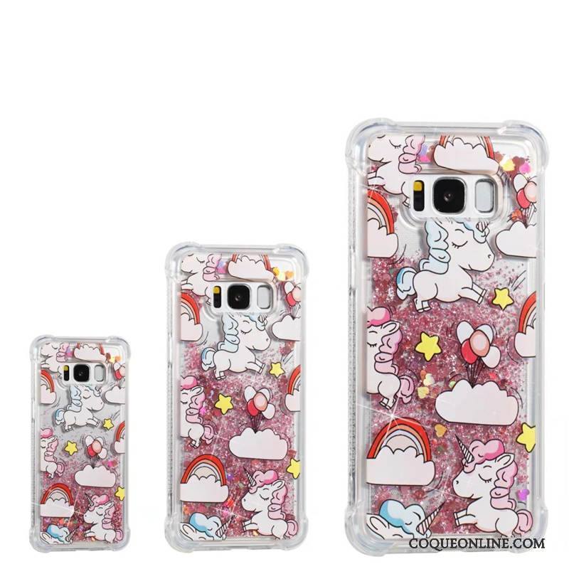 Samsung Galaxy S8 Coque Quicksand Incassable Rose Étui Protection Étoile