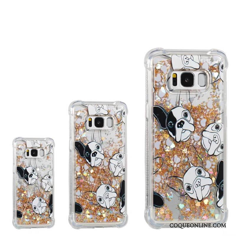 Samsung Galaxy S8 Coque Quicksand Incassable Rose Étui Protection Étoile