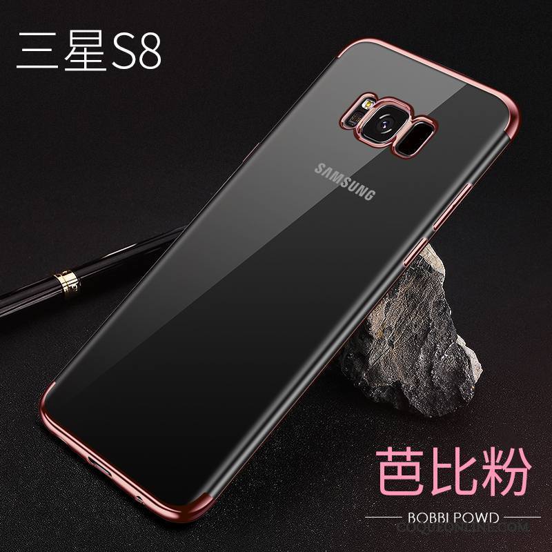 Samsung Galaxy S8 Coque Rouge Fluide Doux Étui Très Mince Incassable Protection Transparent