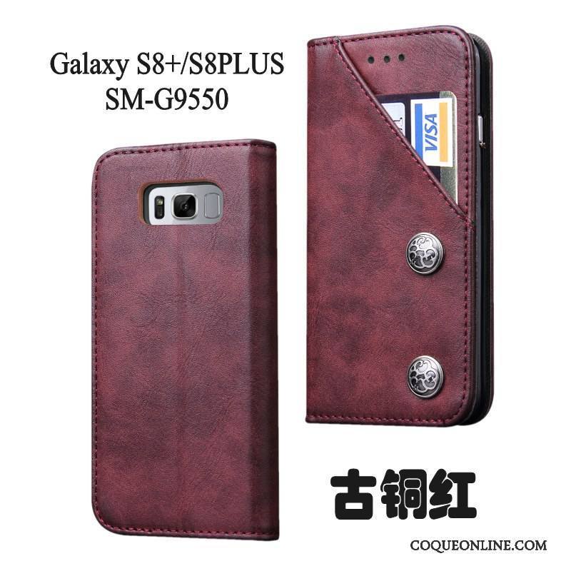 Samsung Galaxy S8+ Coque Rouge Incassable Silicone Housse Protection Étoile Fluide Doux