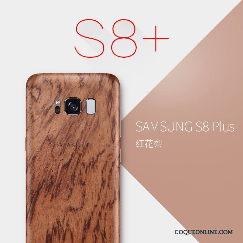 Samsung Galaxy S8+ Coque Sac Bois Massif Protection Très Mince Étoile Étui