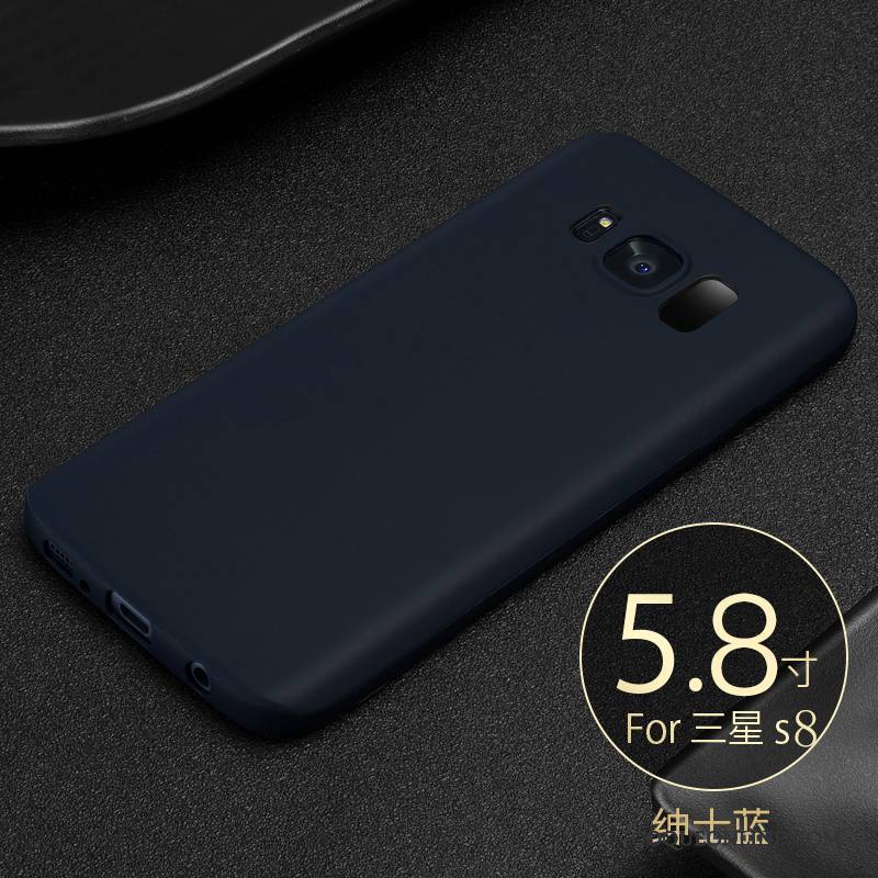 Samsung Galaxy S8 Coque Silicone Fluide Doux Très Mince Noir Incassable Délavé En Daim Étoile