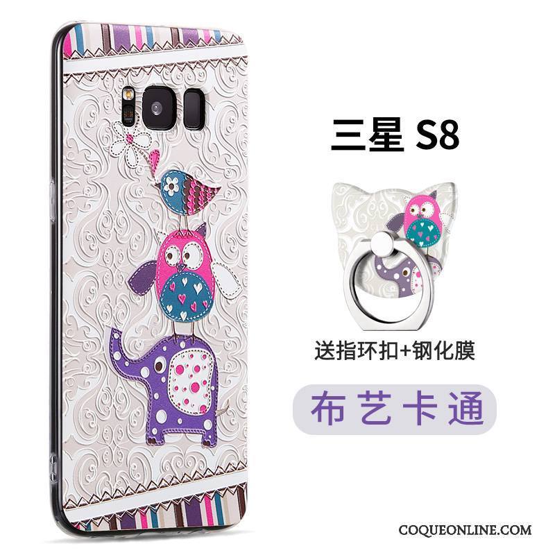 Samsung Galaxy S8 Coque Silicone Protection Tendance Étoile Rose Étui Créatif