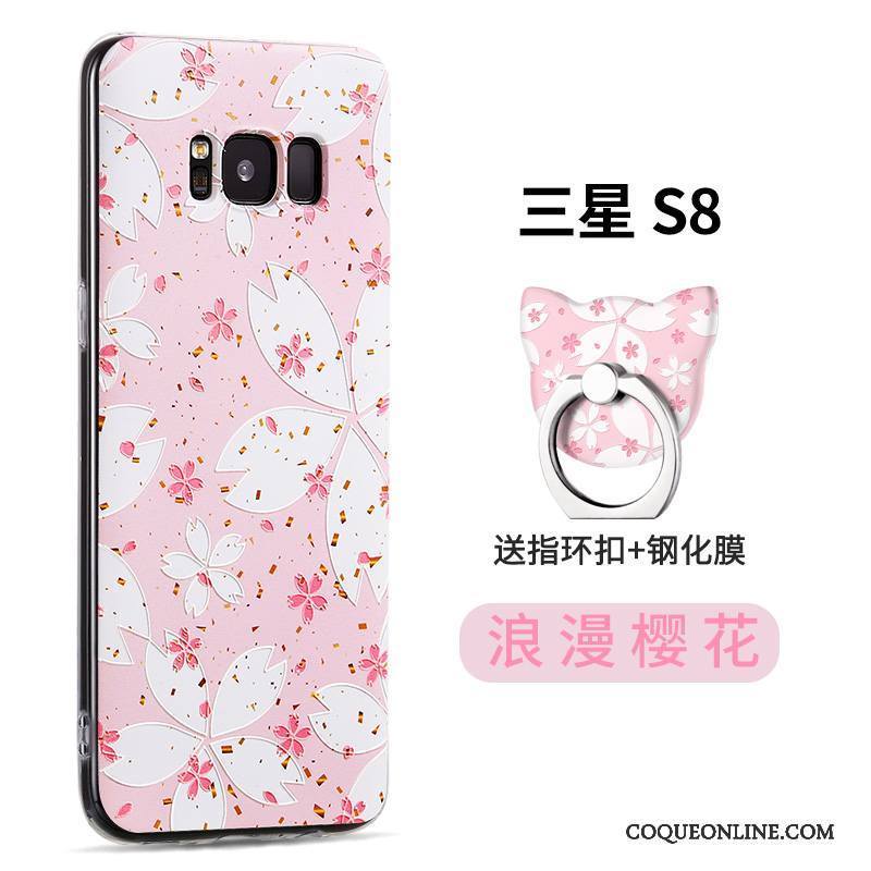 Samsung Galaxy S8 Coque Silicone Protection Tendance Étoile Rose Étui Créatif