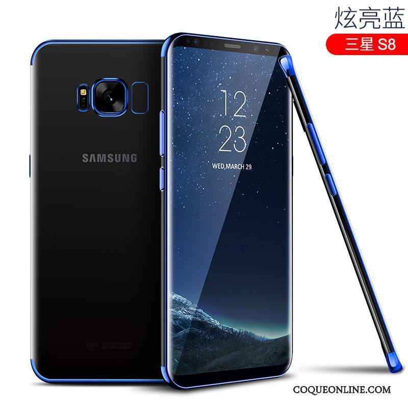 Samsung Galaxy S8 Coque Silicone Tendance Bleu Créatif Tout Compris Incassable Transparent
