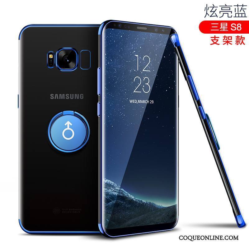 Samsung Galaxy S8 Coque Silicone Tendance Bleu Créatif Tout Compris Incassable Transparent