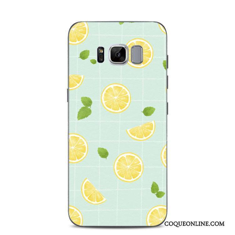 Samsung Galaxy S8+ Coque Support Gaufrage Tout Compris Silicone Fluide Doux Vert Frais