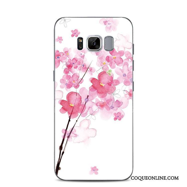 Samsung Galaxy S8+ Coque Tout Compris Gaufrage Support Rose Incassable Étoile Silicone