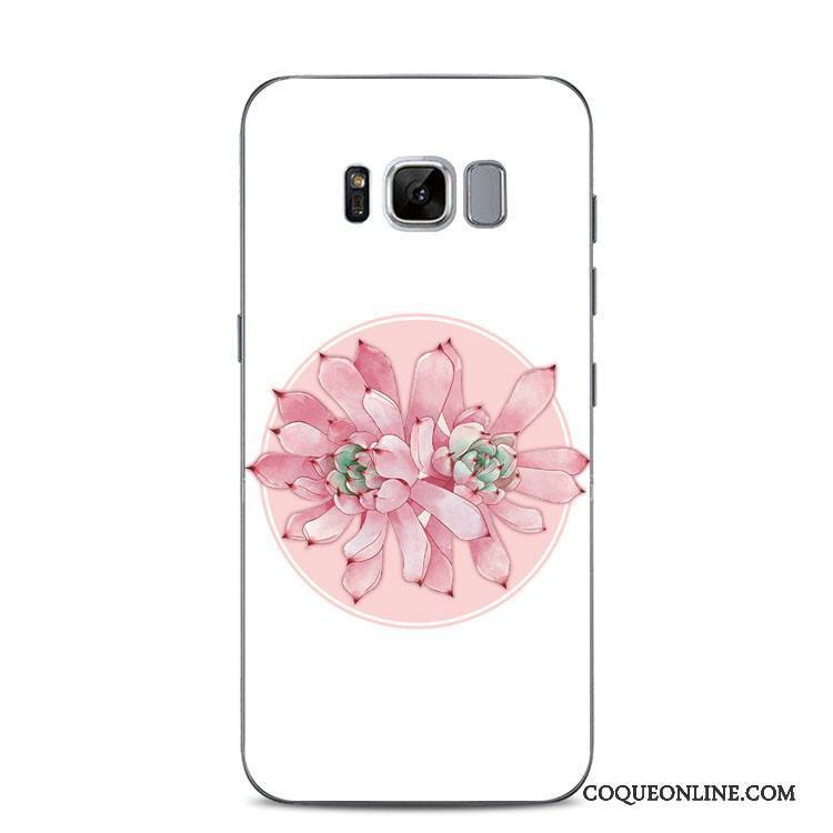 Samsung Galaxy S8+ Coque Tout Compris Gaufrage Support Rose Incassable Étoile Silicone