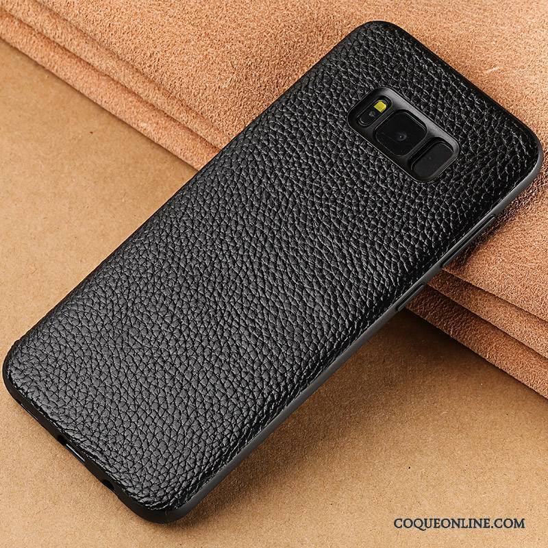 Samsung Galaxy S8+ Coque Étoile Créatif Fluide Doux Cuir Véritable Luxe Incassable Vin Rouge