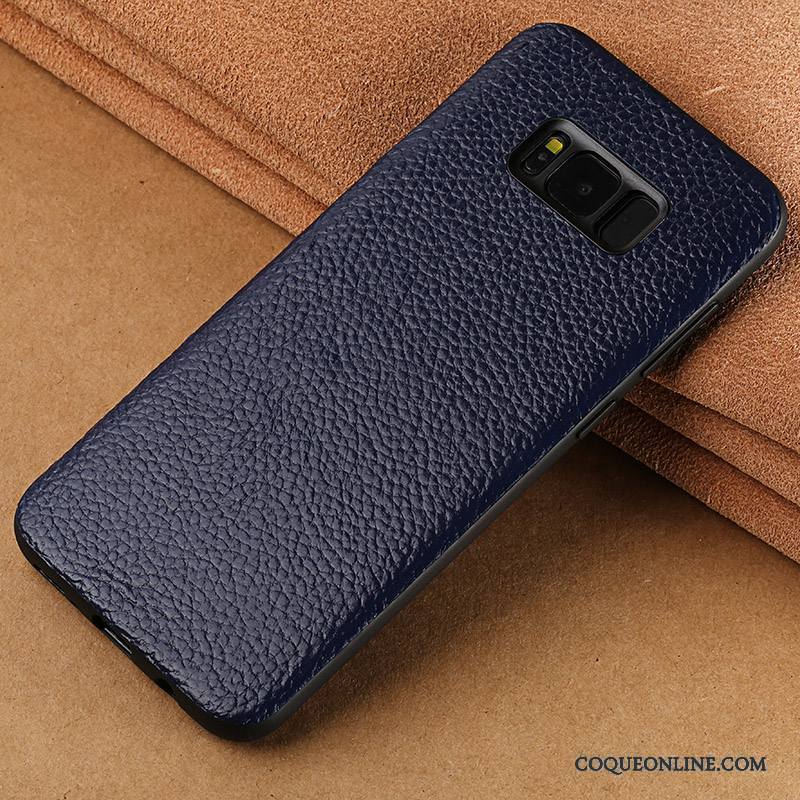 Samsung Galaxy S8+ Coque Étoile Créatif Fluide Doux Cuir Véritable Luxe Incassable Vin Rouge