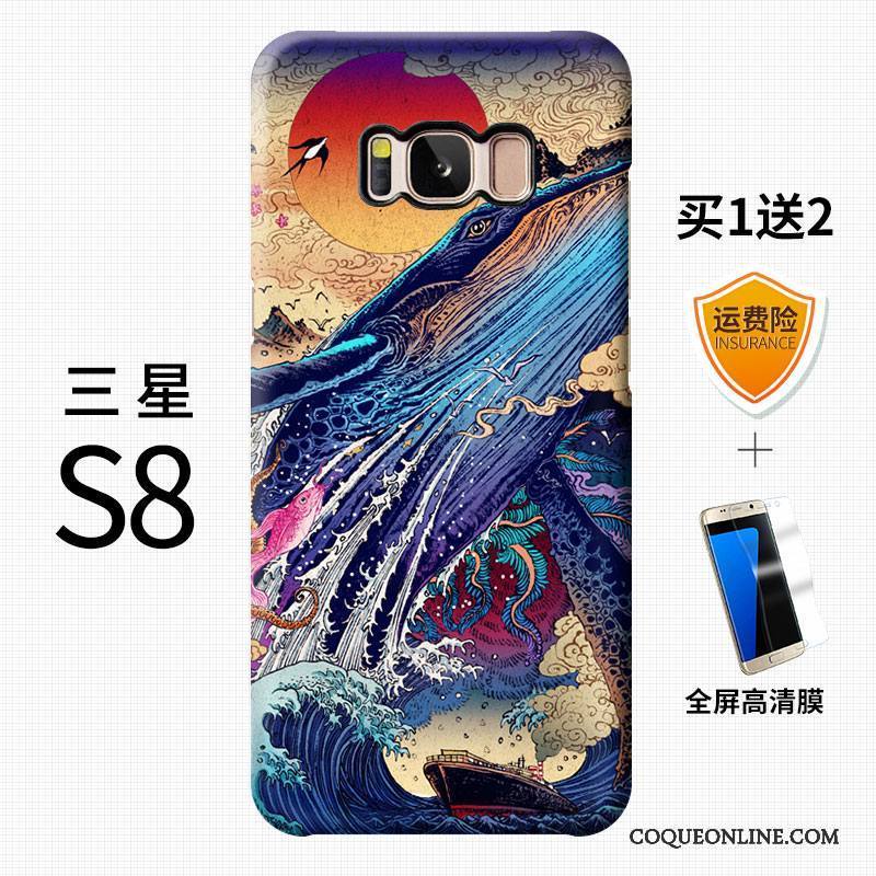 Samsung Galaxy S8 Coque Étoile Personnalité Chat Délavé En Daim Créatif Incassable Richesse