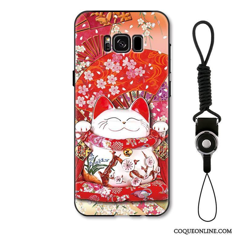 Samsung Galaxy S8 Coque Étui Richesse Chat Protection Blanc Dessin Animé Gaufrage