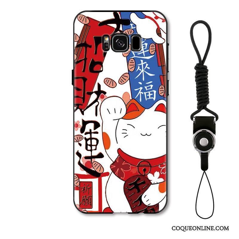 Samsung Galaxy S8 Coque Étui Richesse Chat Protection Blanc Dessin Animé Gaufrage