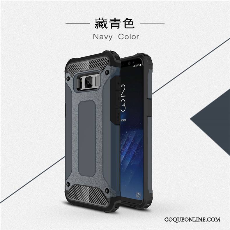 Samsung Galaxy S8+ Coque Étui Tout Compris Incassable Accessoires Silicone Tendance Bleu