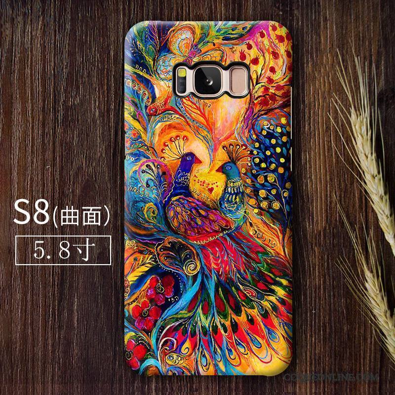 Samsung Galaxy S8 Créatif Bleu Coque Art Protection Vintage Style Chinois