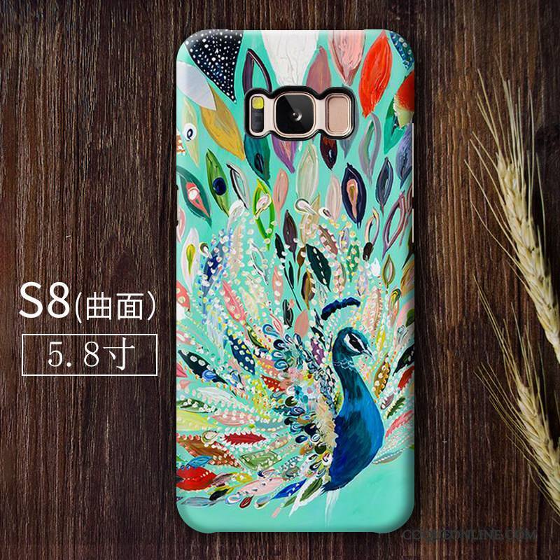 Samsung Galaxy S8 Créatif Bleu Coque Art Protection Vintage Style Chinois