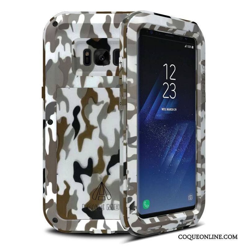 Samsung Galaxy S8+ Créatif Trois Défenses Tendance Incassable Métal Coque De Téléphone Camouflage