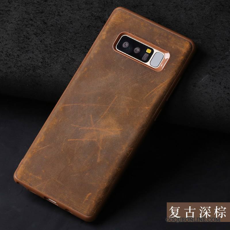 Samsung Galaxy S8 Cuir Véritable Coque De Téléphone Tout Compris Incassable Étoile Vintage Vert Foncé