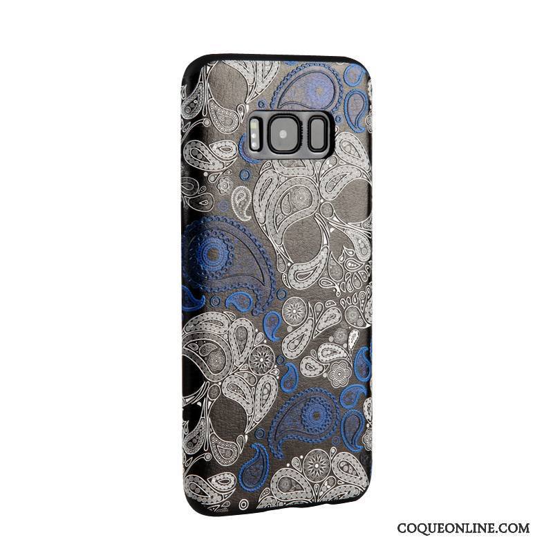 Samsung Galaxy S8+ Gaufrage Étui Fluide Doux Noir Tendance Dessin Animé Coque De Téléphone