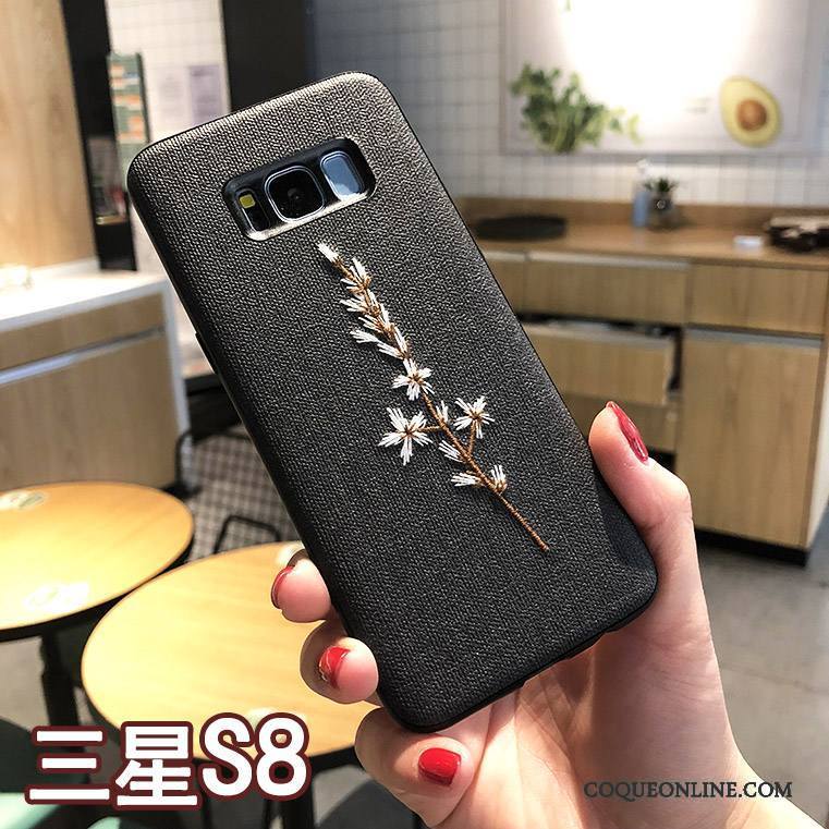 Samsung Galaxy S8 Incassable Kaki Étoile Nouveau Téléphone Portable Broderie Coque