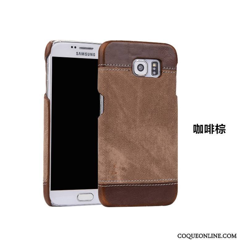 Samsung Galaxy S8+ Légère Coque De Téléphone Étui Incassable Délavé En Daim Cuir Véritable Étoile