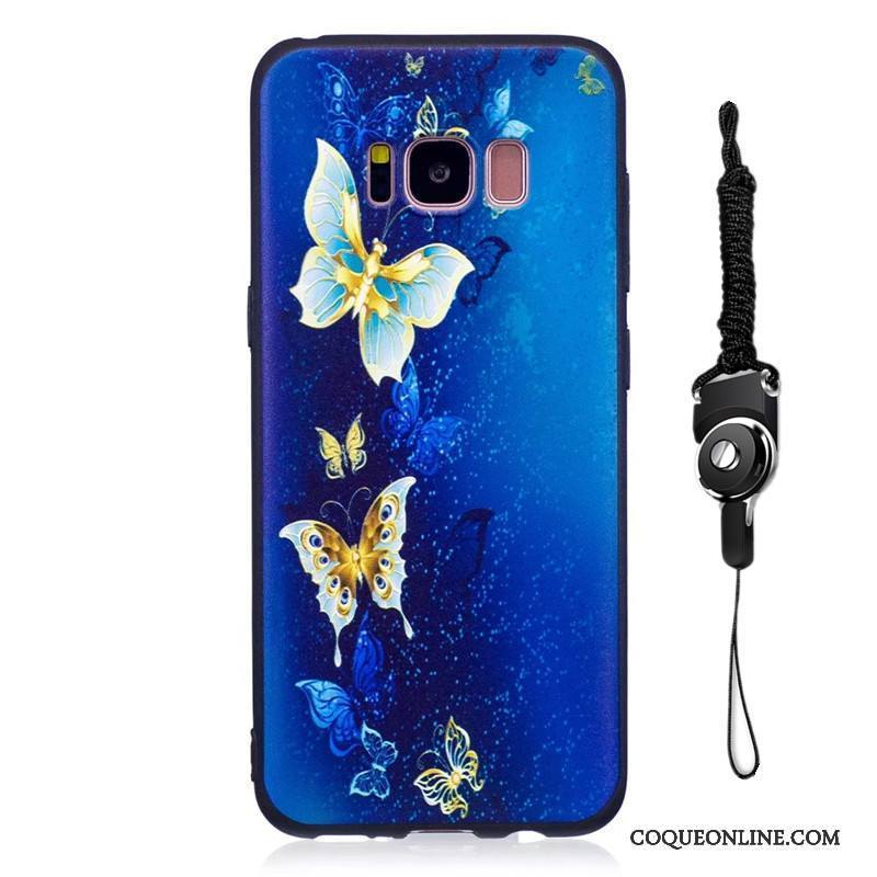 Samsung Galaxy S8+ Noir Fluide Doux Peinture Étoile Coque De Téléphone Protection Délavé En Daim