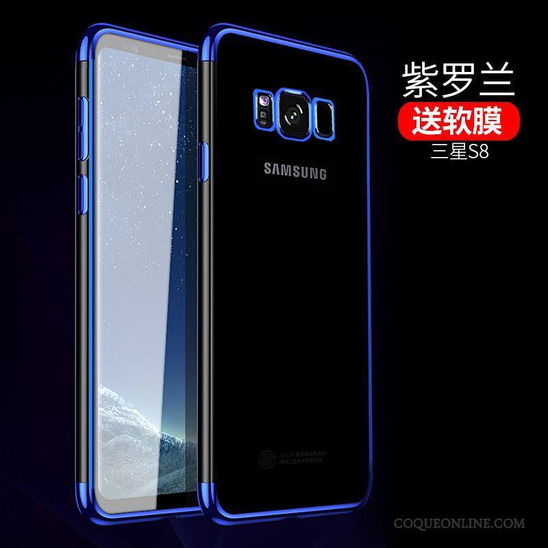 Samsung Galaxy S8 Noir Incassable Silicone Fluide Doux Très Mince Coque Transparent