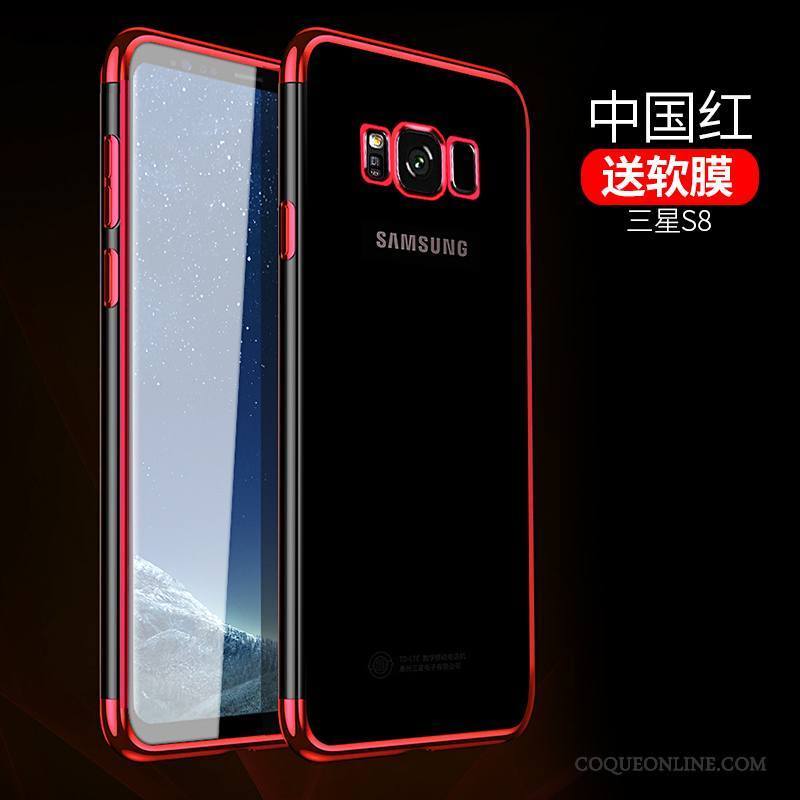 Samsung Galaxy S8 Noir Incassable Silicone Fluide Doux Très Mince Coque Transparent